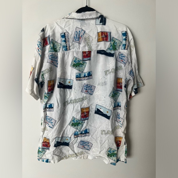 Men’s Vintage 80s 90s Jack Hollywood Florida Postcard Hawaiian Shirt - Picture 6 of 10